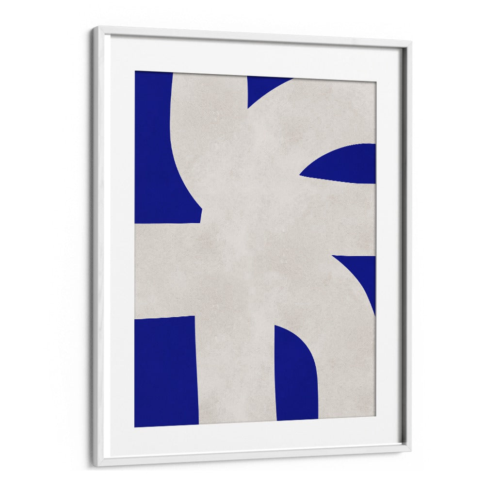 Framed artwork featuring bold shapes and colors, showcasing UNDULATING CURVES VII, ABSTRACT PAINTINGS for modern decor.