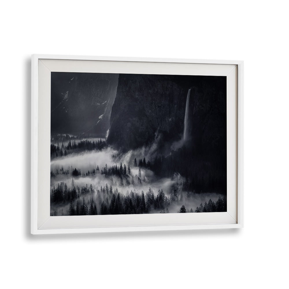 Stunning black and white photography prints capturing the ACTIONS AT BRIDALVEIL FALL, perfect for nature lovers.
