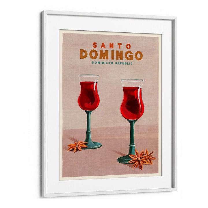 Vibrant SANTO DOMINGO COCKTAIL, BAR art featuring stylish drinks, perfect for enhancing your bar or cafe decor.