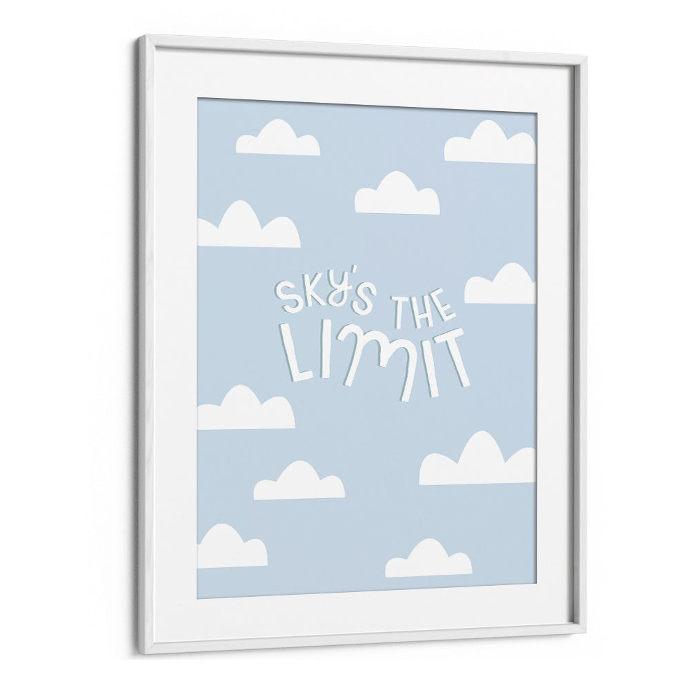 Whimsical SKYS THE LIMIT, KIDS ROOM PAINTINGS featuring clouds, perfect for inspiring creativity in children's spaces.