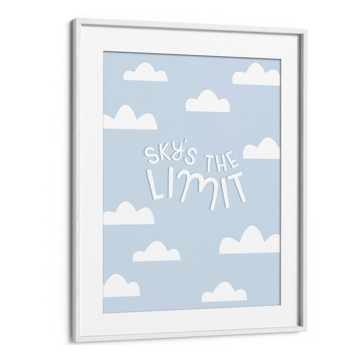Whimsical SKYS THE LIMIT, KIDS ROOM PAINTINGS featuring clouds, perfect for inspiring creativity in children's spaces.