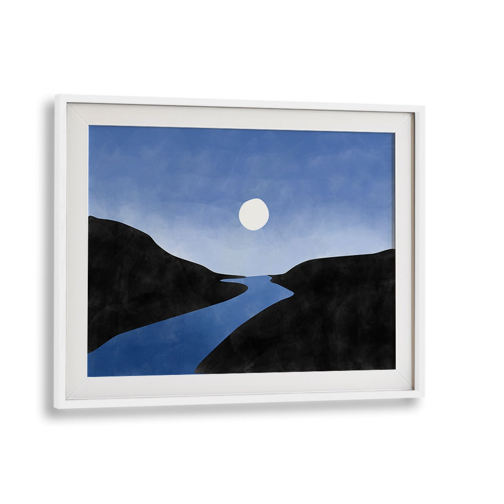 Stunning "Blue Valley I, Landscape Paintings" by Elena Ristova, capturing serene nature in beautiful colors.