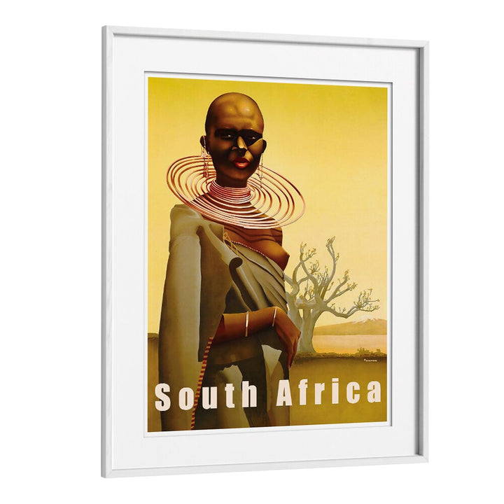 SOUTH AFRICA, VINTAGE TRAVEL POSTERS showcase vibrant culture and stunning landscapes in a striking artistic design.