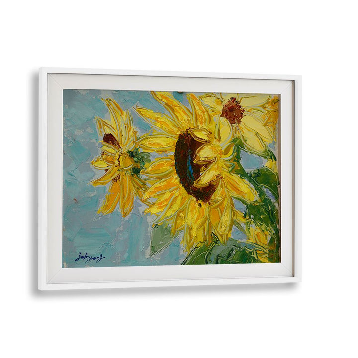 Vibrant SUN FLOWER CANVAS, a stunning piece in our FLORAL FLOWER PAINTINGS collection, brightens any space.