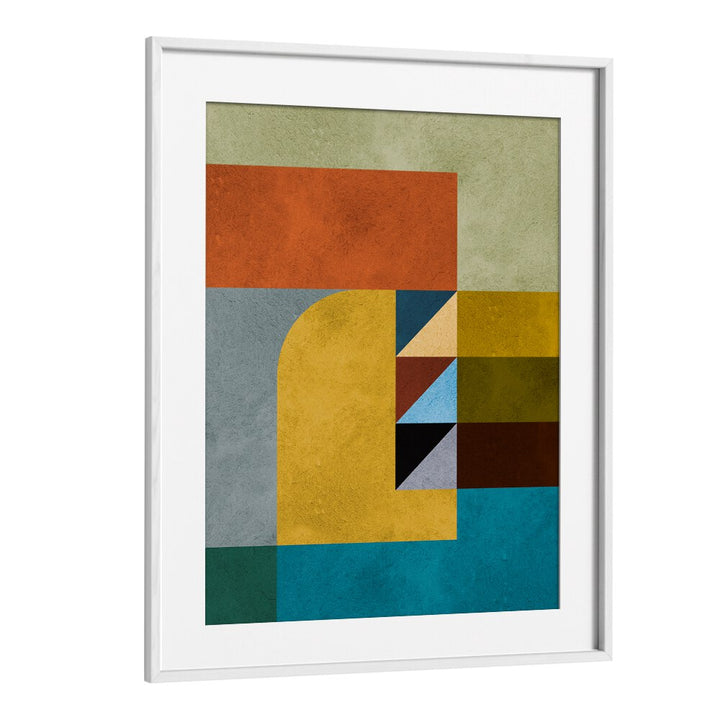 Beautifully framed GEOMETRIC HARMONY II art print showcasing vibrant colors, perfect for modern decor. Ideal GEOMETRIC ART PRINTS.