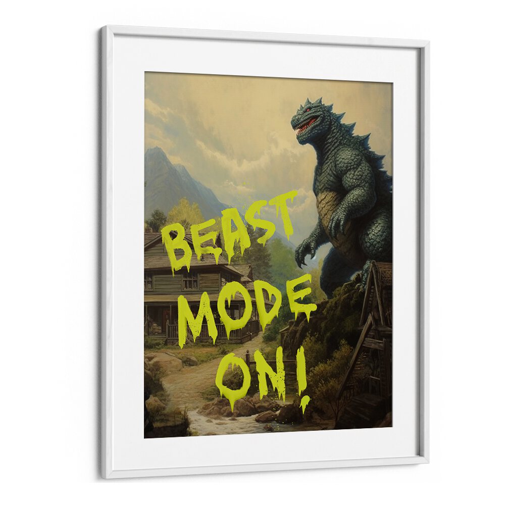 Stunning BEAST MODE ON, QUOTES poster by Dikhotomy, perfect to motivate and elevate your space and mindset.
