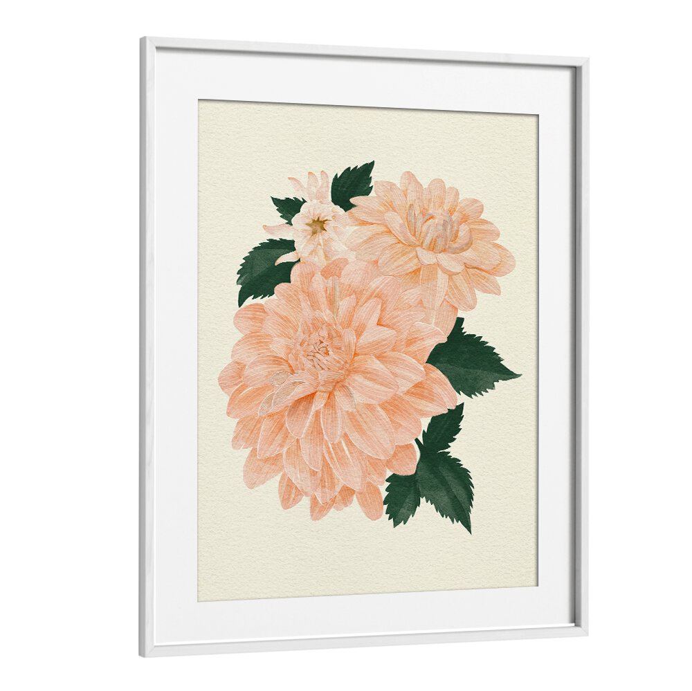 Elegant AQUAA CREAL CANVAS CHIFFON, FLORAL FLOWER PAINTINGS featuring soft peach blooms to enhance your decor.