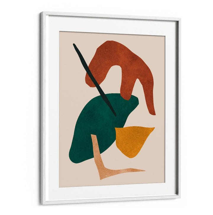 Colorful abstract shapes in a frame showcasing EXPRESSIVE IX, GEOMETRIC ART PRINTS for creative spaces.