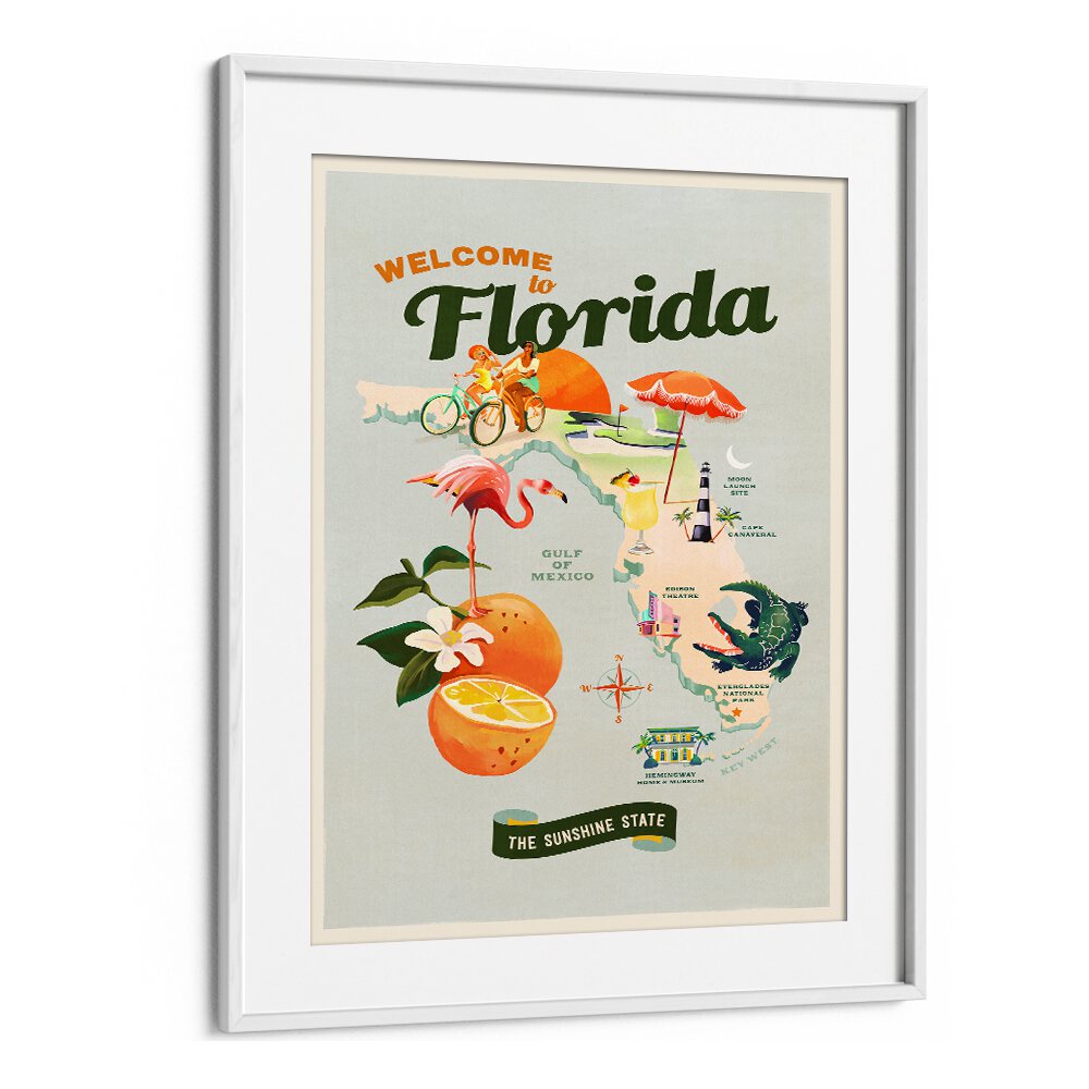 Welcome to Florida travel poster showcasing vibrant culture and landscapes, perfect for your home decor. FLORIDA, TRAVEL POSTERS.