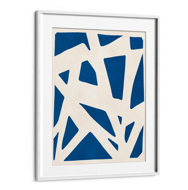 Vibrant blue and cream artwork featuring bold shapes from EXPRESSIVE LINES VI, ABSTRACT PAINTINGS collection.