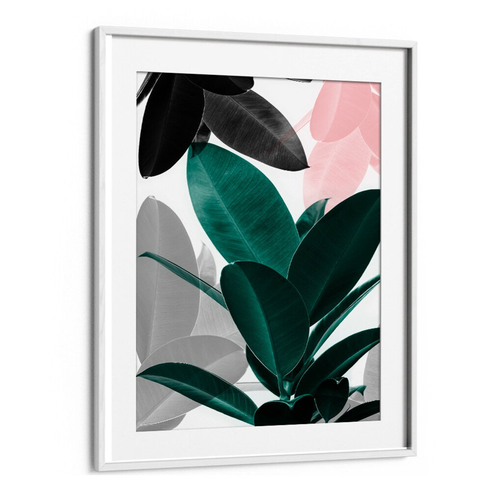 Vibrant LEAF PLAY, FLORAL FLOWER PAINTINGS showcasing lush green leaves, perfect for enhancing any space’s decor.