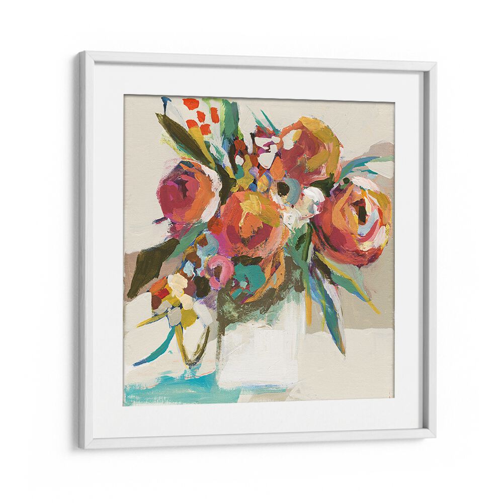 Vibrant AUTUMN BOUQUET, FLORAL FLOWER PAINTINGS add charm and color to any living space with abstract floral designs.