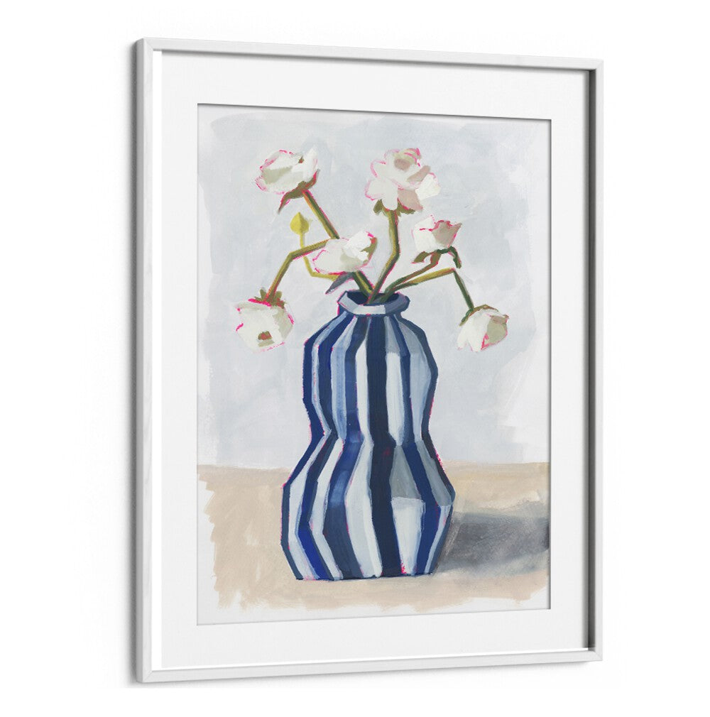 Elegant FLOWERS IN A STRIPED VASE II add sophistication to your home decor, perfect for any contemporary space.