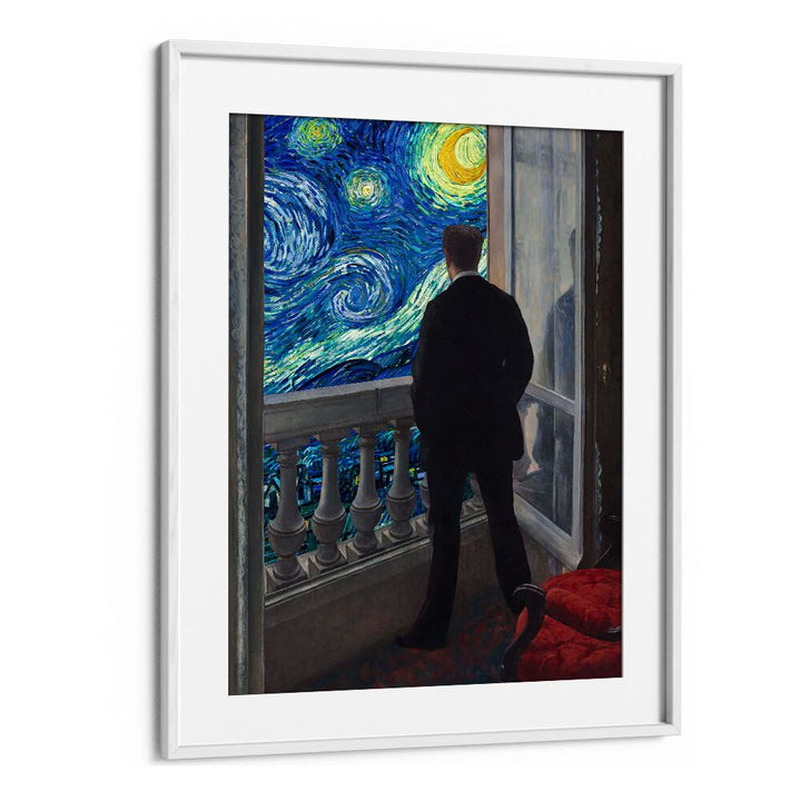 STARRY NIGHT VIEW, ALTERED ART PRINTS by DIKHOTOMY captures a stunning reinterpretation of the night sky's beauty.
