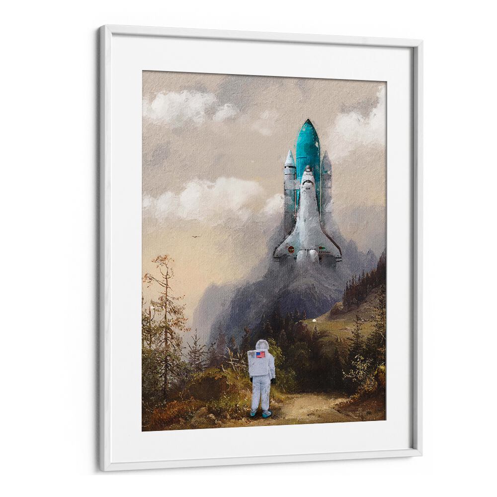 Surreal "Missed the Shuttle" altered art print by Dikhotomy, perfect for transforming your space with imagination.
