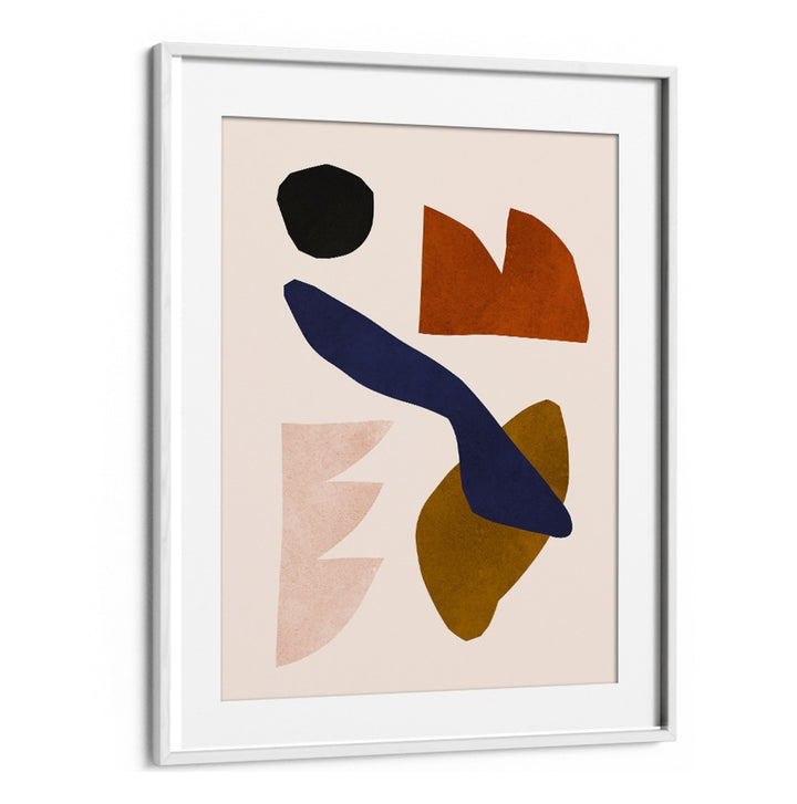 Colorful abstract shapes in a frame showcasing EXPRESSIVE VIII, GEOMETRIC ART PRINTS for modern creative spaces.