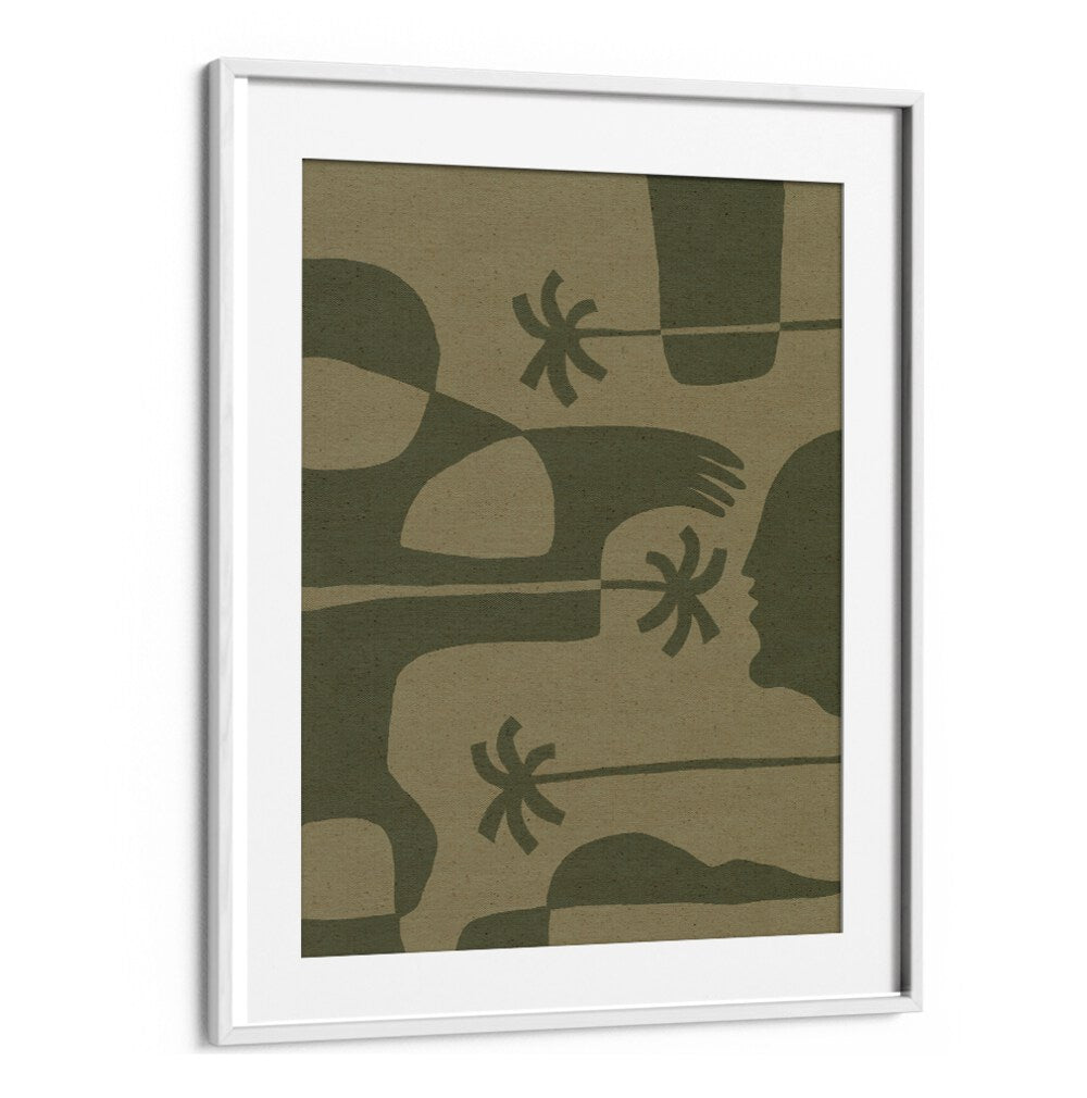 Stylish framed artwork titled THE LAND STORY VII, BOHO ART PAINTINGS, showcasing abstract landscapes and culture.