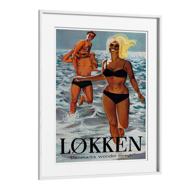Vintage travel poster showcasing LOKKEN BEACH DENMARK, capturing its nostalgic charm and vibrant seaside culture.