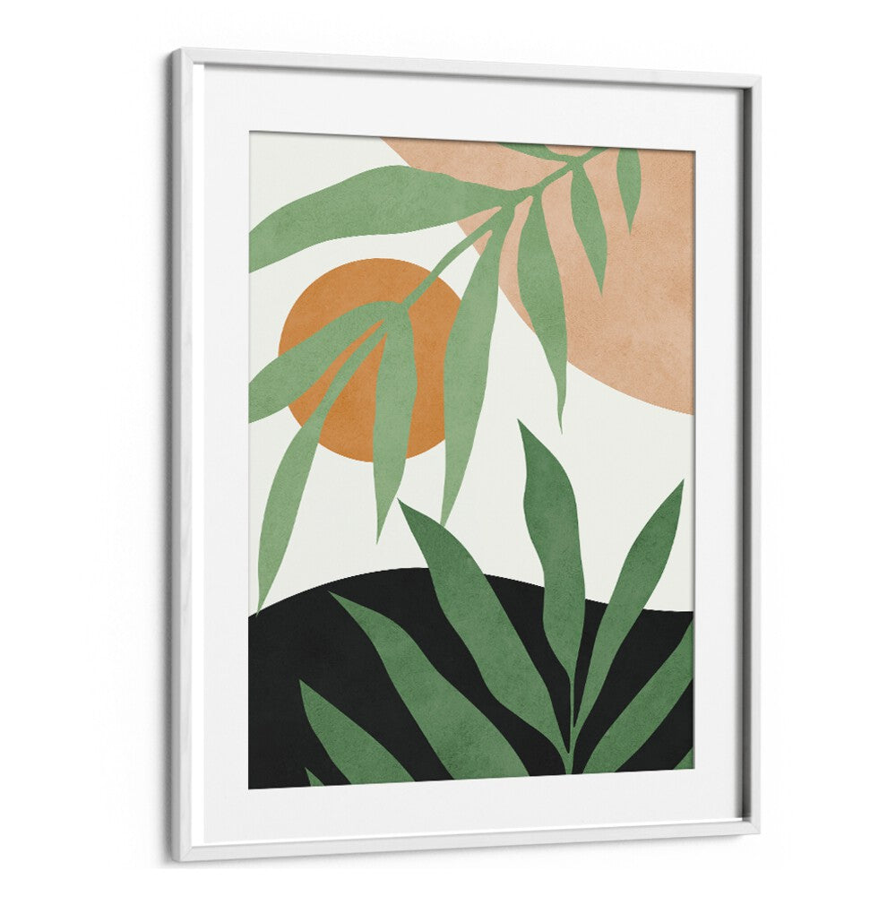 Vibrant TROPICAL IV, BOHO ART PAINTINGS showcasing lush greenery and warm tones, perfect for any modern space.
