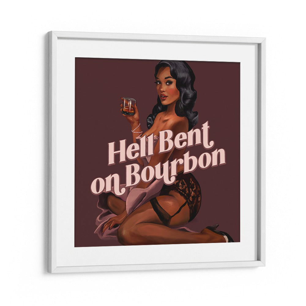 Stylish HELL BENT, PORTRAITS illustration showcasing femininity and strength, perfect for artistic spaces.