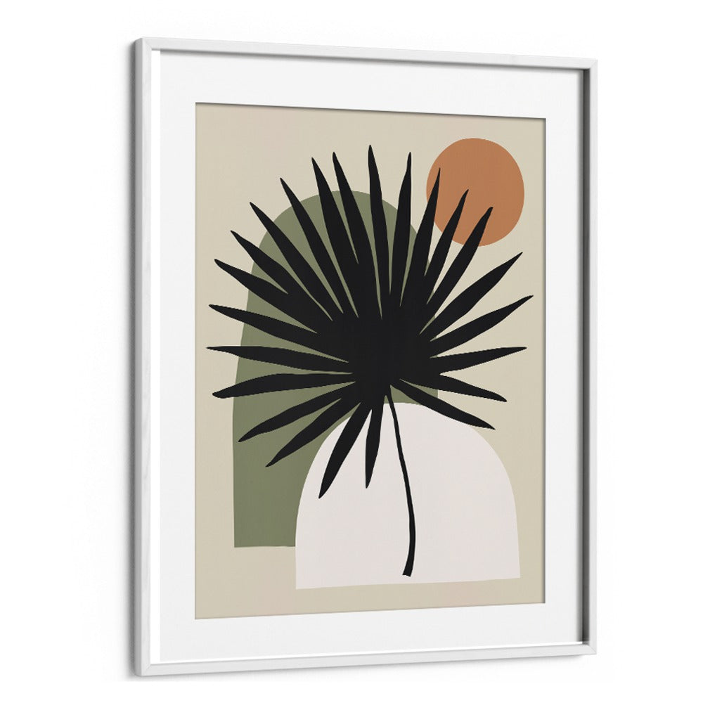 Stylish COMPOSITION V, BOHO ART PAINTINGS featuring bold palm leaves and soft colors, perfect for modern decor.