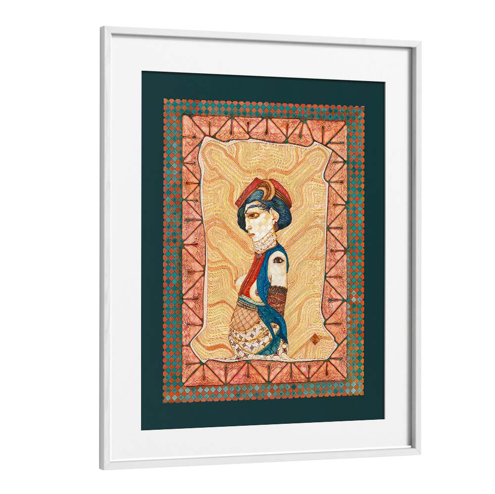 Colorful artwork featuring "MARIA II, PORTRAITS" framed elegantly, perfect for enhancing your space.