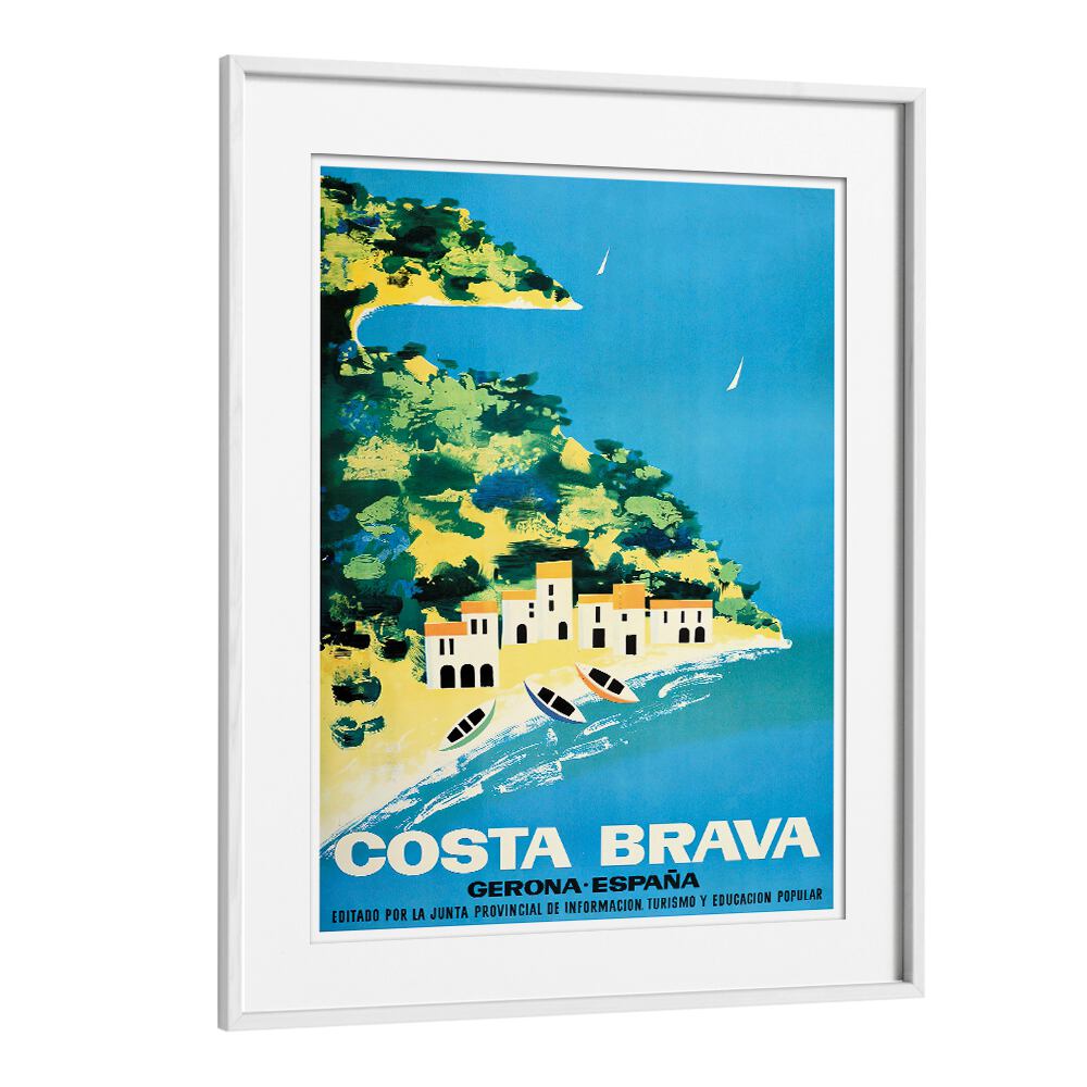 Colorful Costa Brava vintage travel posters, showcasing Spain's stunning coastline, perfect for home decor.
