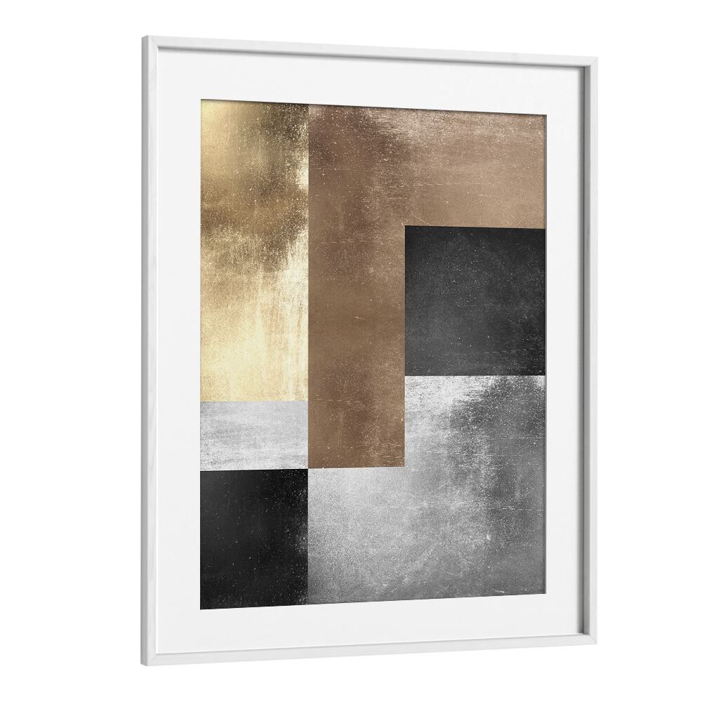Sophisticated GOLD TEXTURES IV, GEOMETRIC ART PRINTS blend gold and silver for a stunning decor transformation.