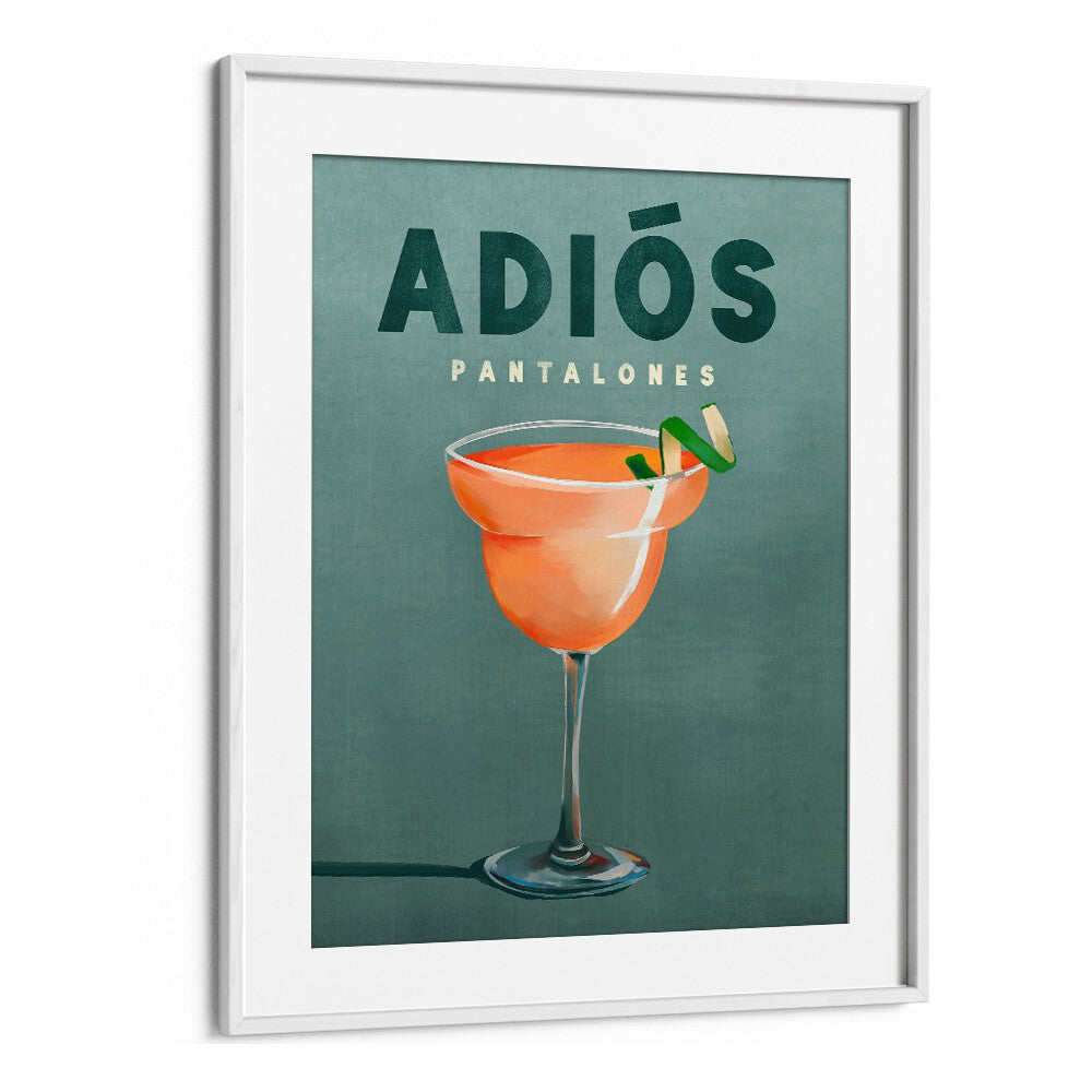 Adorn your bar with PANTALONES, BAR art featuring a vibrant cocktail poster that enhances stylish ambiance.