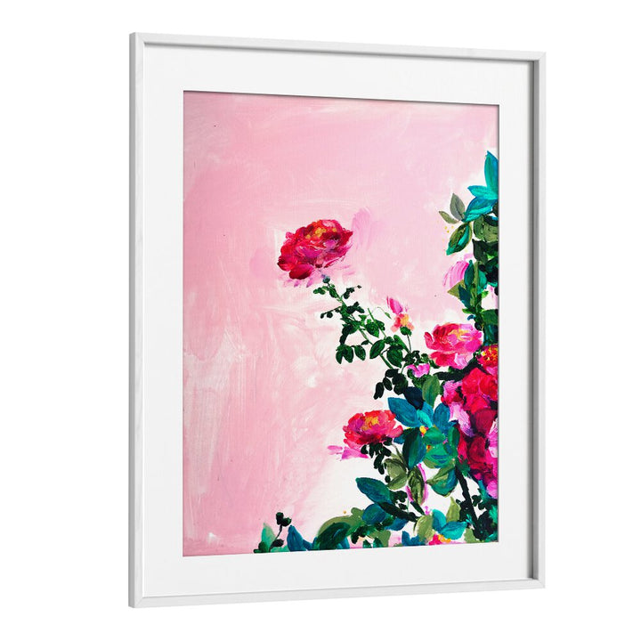 ROSE GARDEN I , FLORAL FLOWER PAINTINGS