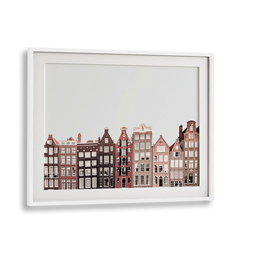 Stylish AMSTERDAM, TRAVEL POSTERS showcasing iconic Dutch architecture, perfect for any travel-themed decor.