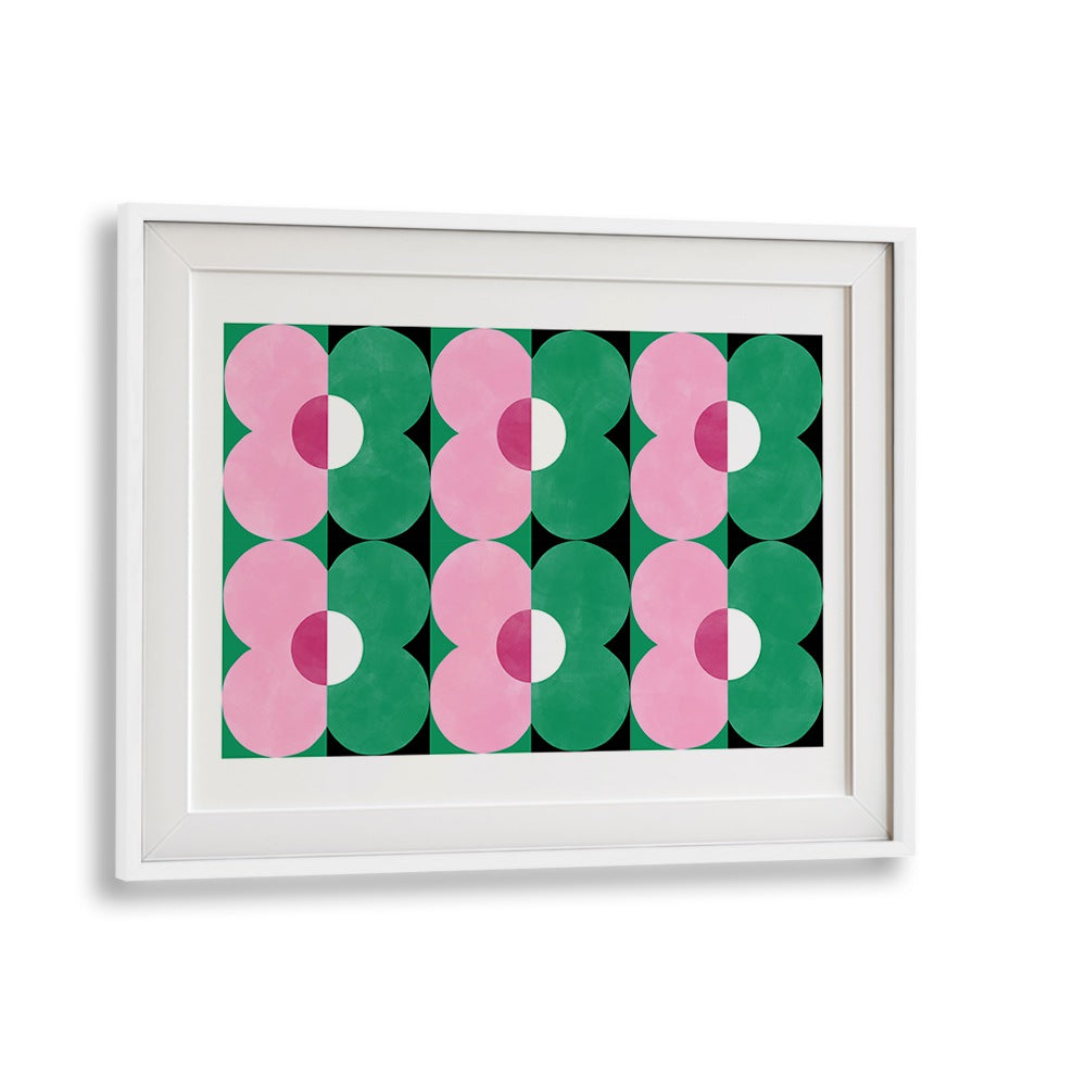 Vibrant GREEN & pink floral painting by Elena Ristova, perfect for enhancing your space with nature's beauty.