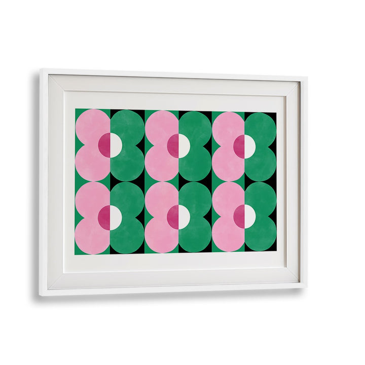 Vibrant GREEN & pink floral painting by Elena Ristova, perfect for enhancing your space with nature's beauty.