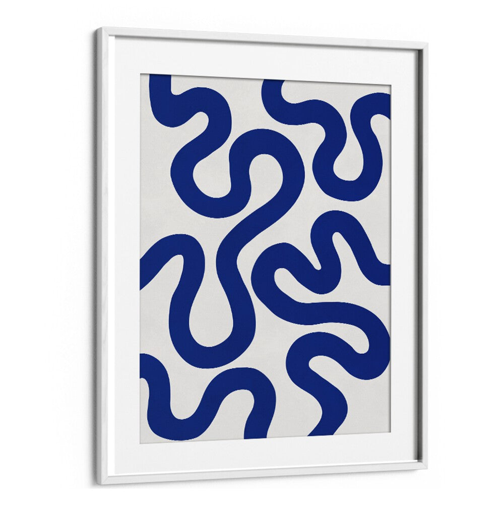 Stunning UNDULATING CURVES IV, ABSTRACT PAINTINGS featuring fluid blue lines, perfect for modern home decor.