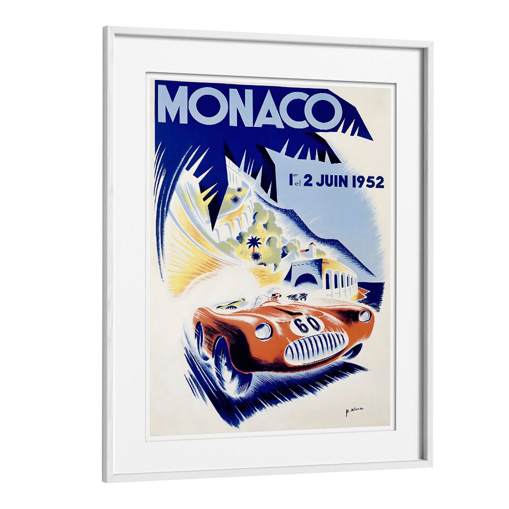 Vintage travel poster featuring Monaco's elegance, highlighting the MONACO I, VINTAGE TRAVEL POSTERS collection.