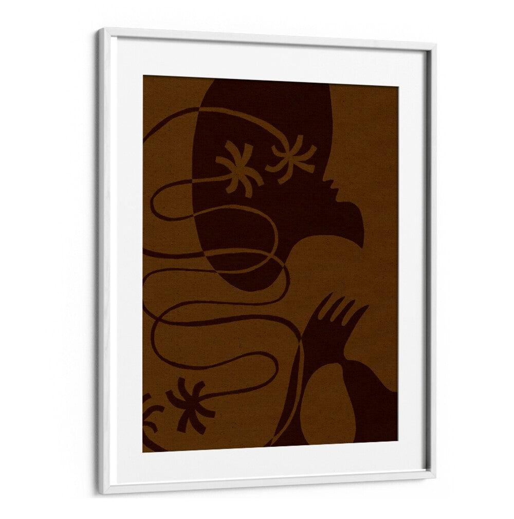 Stylish, framed artwork featuring earthy tones from THE LAND STORY IV, BOHO ART PAINTINGS collection. Perfect for decor.