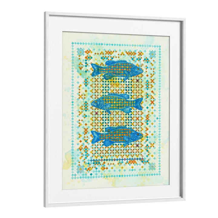 Vibrant artwork featuring blue fish in the "FISH LIKE YOU AND ME II, ANIMAL PAINTINGS" collection. Perfect decor choice.