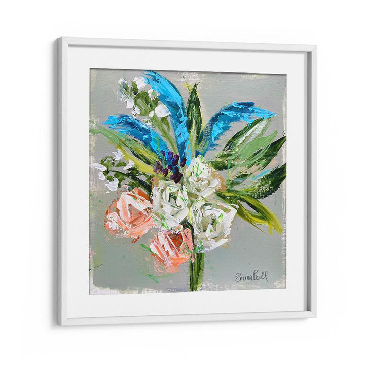 Vibrant FLORAL BOUQUET IN BLUE, a beautiful abstract painting, perfect for enhancing your space with floral elegance.