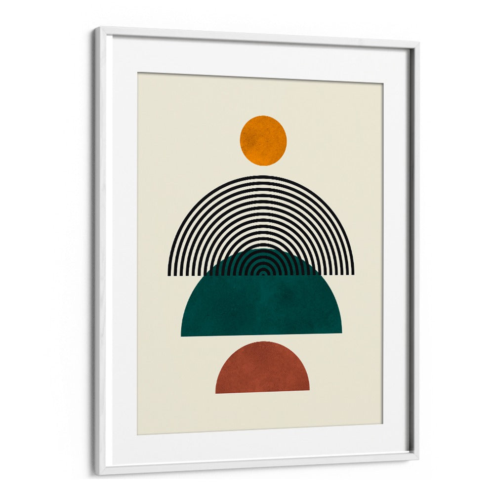 Boho art painting featuring geometric lines and circles in earthy tones, perfect for creative projects with LINES AND CIRCLES VIII.