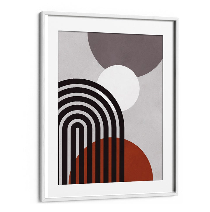 Modern LINES AND CIRCLES XIII, BOHO ART PAINTINGS featuring geometric shapes in a framed design for stylish decor.