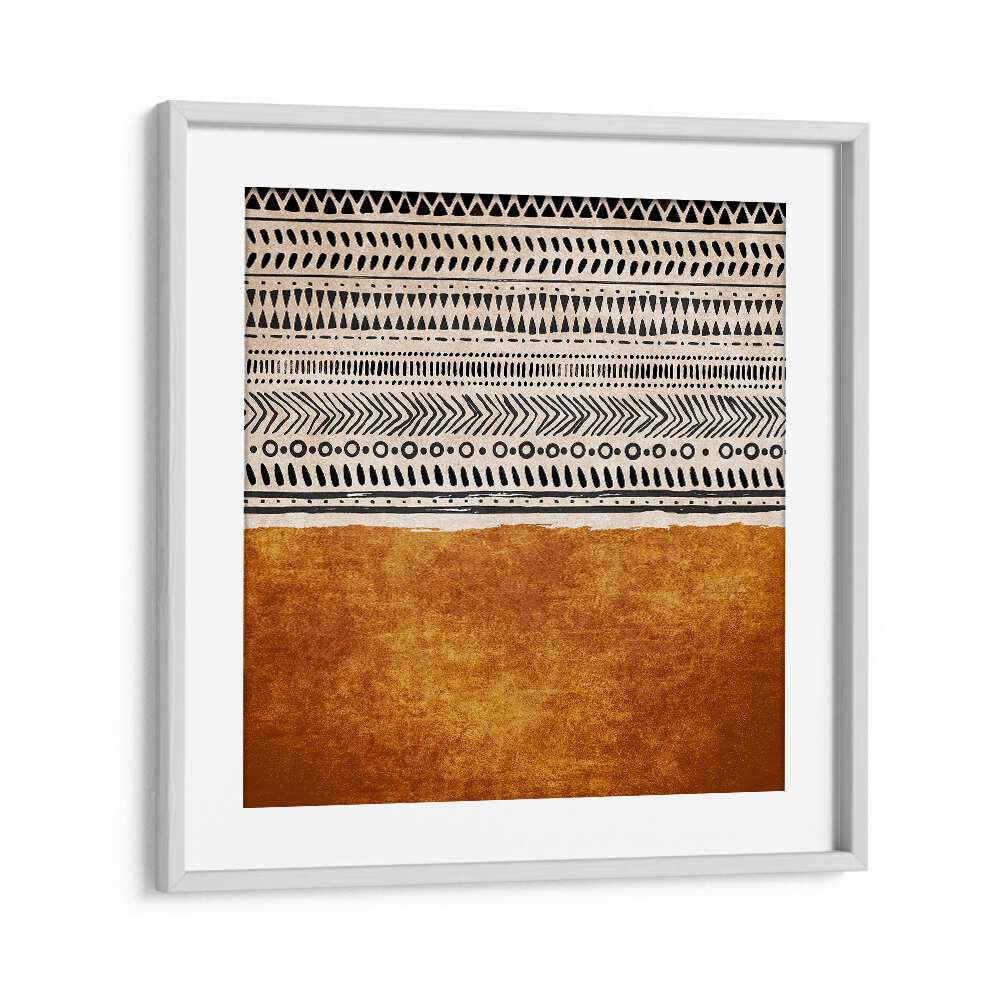 KILIM TURUNCU, BOHO ART PAINTINGS by Emel Tunaboylu showcase stunning patterns on premium canvas. Perfect for modern decor.