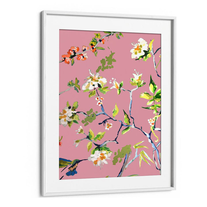 Brighten your space with DINING ROOM WALLS PINK I, FLORAL FLOWER PAINTINGS featuring vibrant abstract floral designs.