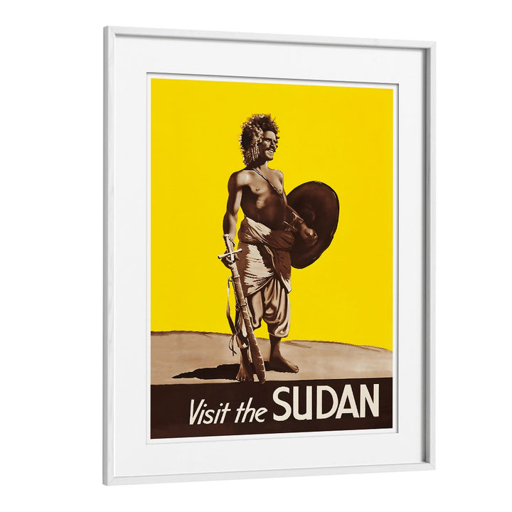 Framed SUDAN, VINTAGE TRAVEL POSTERS showcase vibrant art, inviting adventure to Africa's captivating heart.