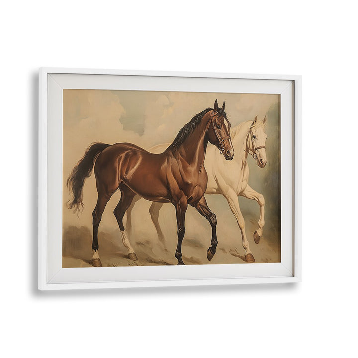 Stunning DUO HORSES GALLOPING, ANIMAL PAINTINGS showcasing equine beauty and strength for art enthusiasts.