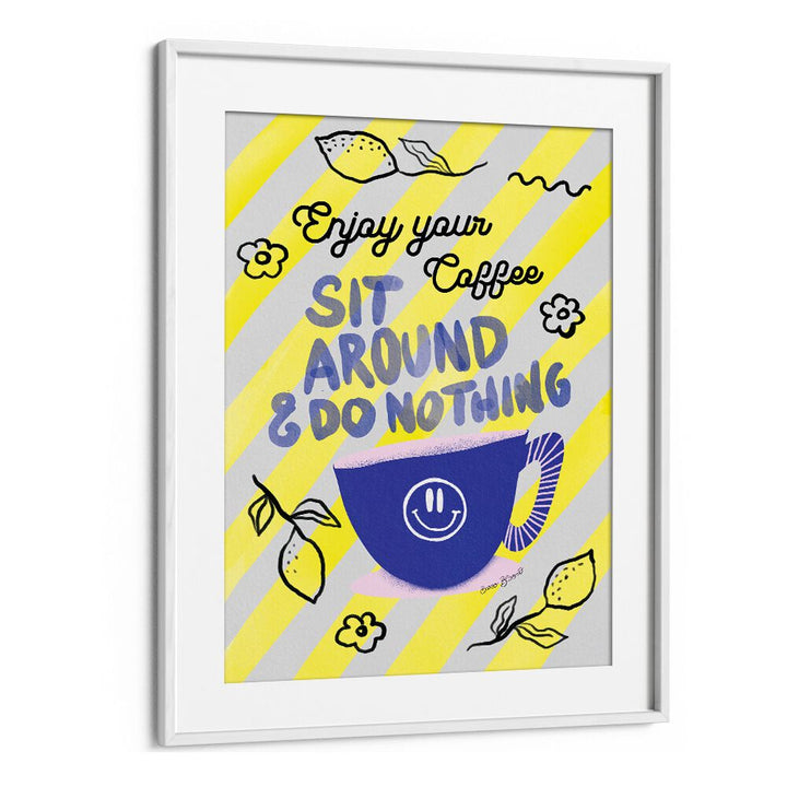 Bright and cheerful ENJOY COFFEE, QUOTES AND TYPOGRAPHY POSTERS perfect for coffee lovers to elevate any space.