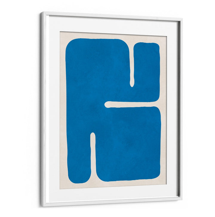 Bold blue shapes create a captivating design in the ORGANIC VI, GEOMETRIC ART PRINTS, perfect for modern eco-friendly spaces.