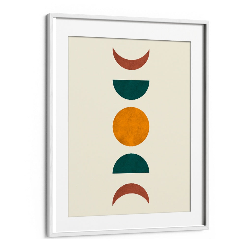Stylish MOON PHASES II, BOHO ART PAINTINGS showcasing lunar cycles in vibrant colors for your home decor.