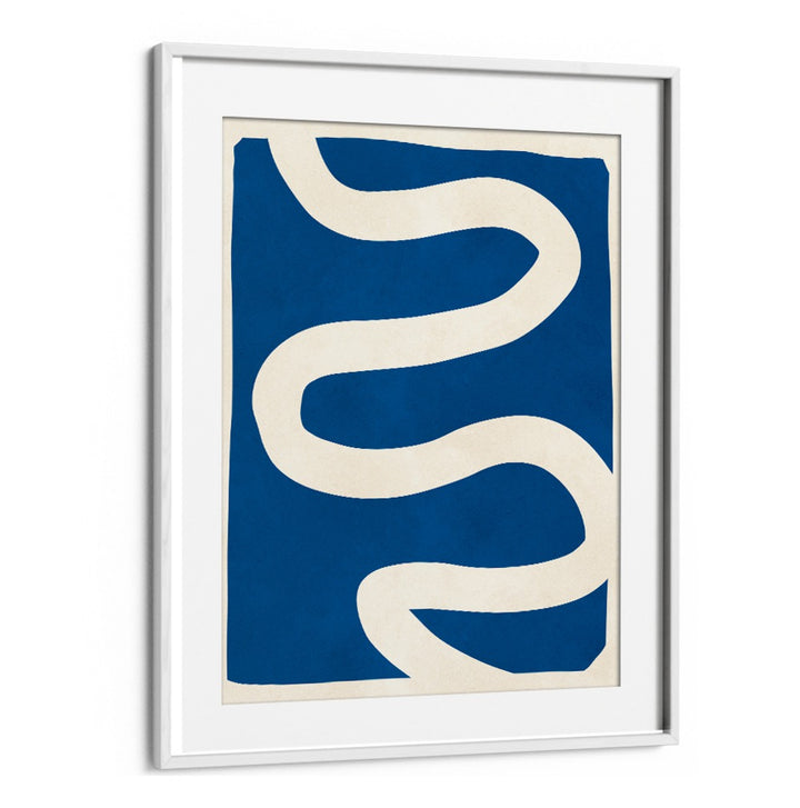 Elegant blue and cream artwork from EXPRESSIVE LINES X, ABSTRACT PAINTINGS, perfect for modern decor enthusiasts.