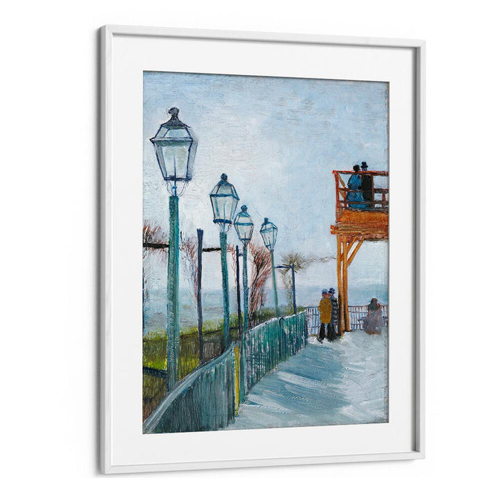 TERRACE AND OBSERVATION DECK AT THE MOULIN DE BLUTE-FIN, MONTMARTRE (1887),  VINTAGE PAINTINGS