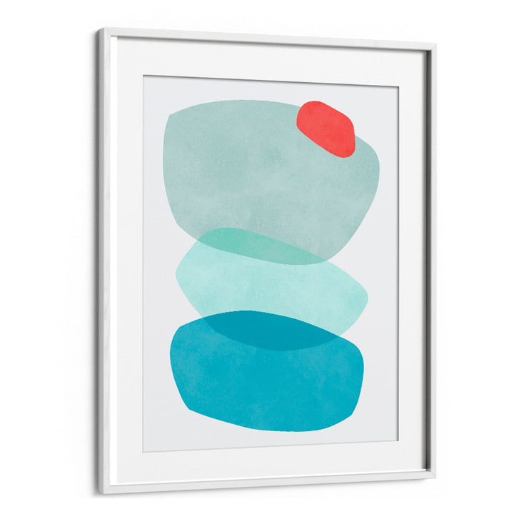 Colorful abstract design featuring layers in shades of blue and green, showcasing ROCK OVERLAY IV, ABSTRACT PAINTINGS.